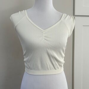 BP Cream Ribbed Crop Top